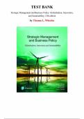 Test Bank for Strategic Management and Business Policy&colon; Globalization&comma; Innovation&comma; and Sustainability&comma; 15th edition by Thomas Wheelen Chapter 1-13 