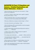 HAZWOPER 40 Final 175 Questions and&NewLine;Answers &vert; Detailed Explanations and&NewLine;Safety Rationales &vert; Grade A&plus;
