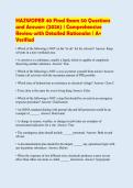 HAZWOPER 40 Final Exam 50 Questions&NewLine;and Answers &lpar;2026&rpar; &vert; Comprehensive&NewLine;Review with Detailed Rationales &vert; A&plus;&NewLine;Verified