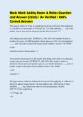Basic Math Ability Exam A Relias Question&NewLine;and Answer &lpar;2026&rpar; &vert; A&plus; Verified &vert; 100&percnt;&NewLine;Correct Answers
