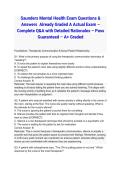 Saunders Mental Health Exam Questions & Answers &lpar;2026&sol;2027&rpar; Already Graded A Actual Exam &ndash; Complete Q&A with Detailed Rationales &ndash; Pass Guaranteed &ndash; A&plus; Graded