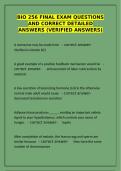  BIO 256 Exam Package Deal &ndash; Anatomy & Physiology Final Prep