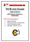 NUR 210 Exam High-Yield Questions &ndash; Galen University Nursing Program &ndash; Practice Test with Correct Answers and Rationales &vert; 2025-2026 &ast;rep
