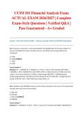 CCIM 101 Financial Analysis Exam ACTUAL EXAM 2026&sol;2027 &vert; Complete Exam-Style Questions &vert; Verified Q&A &vert; Pass Guaranteed - A&plus; Graded