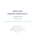 NR328 Pediatric Nursing &vert; Chamberlain University &vert; 2026&ndash;2027 Exam 2 Updated Review with Questions and Answers