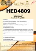 HED4809 Assignment 1 &lpar;COMPLETE ANSWERS&rpar; 2026 - DUE May 2026