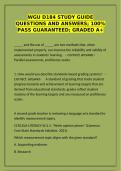 WGU D184 Study Guide &ndash; Standards-Based Grading&comma; Proficiency Scales & Assessments Q&A&NewLine;&NewLine;