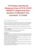 ATI Nursing Leadership and Management Exam ACTUAL EXAM 2026&sol;2027 &vert; Complete Exam-Style Questions &vert; Verified Q&A &vert; Pass Guaranteed - A&plus; Graded