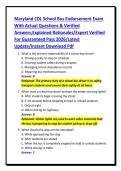 Maryland CDL School Bus Endorsement Exam&NewLine;With Actual Questions & Verified&NewLine;Answers&comma;Explained Rationales&sol;Expert Verified&NewLine;For Guaranteed Pass 2026&sol;Latest&NewLine;Update&sol;Instant Download Pdf