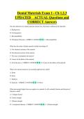 Dental Materials    Bundled Exam Questions WITH  CORRECT Answers