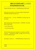 MD STATIONARY &NewLine;ENGINEER EXAM QUESTIONS AND ANSWERS 2026 - 2027 