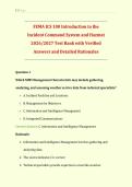 FEMA ICS 100 Introduction to the Incident Command System and Hazmat Exam 2026&sol;2027 &vert; NIMS IS-100&period;c Final Test Bank &vert; Emergency Management and Hazmat Operations Questions with Verified Answers and Detailed Rationales &vert; Get HighScore &vert; Instant Download&NewLine;&NewLine;