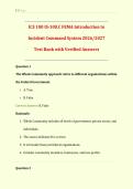 FEMA ICS 100 IS-100&period;C Introduction to Incident Command System Final Exam 2026&sol;2027 &vert; NIMS Test Bank with Verified Questions and Answers and Detailed Rationales &vert; Emergency Management ICS Certification Prep &vert; Get HighScore &vert; Instant Download&NewLine;&NewLine;