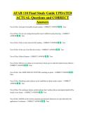 AFAB 110  Bundled Exam Questions WITH  CORRECT Answers