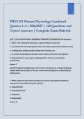  PHYS 261 &ndash; Human Physiology Combined Quizzes 1&ndash;4 &lpar;2026&sol;2027&rpar; 160 Questions with Complete Answers