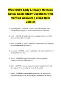 WGU D669 Early Literacy Methods &NewLine;Actual Exam Study Questions with &NewLine;Verified Answers &vert; Brand New &NewLine;Version 
