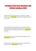 Sociology Final Exam Questions And&NewLine;Verified Solutions 2026