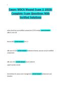 Emory WOCN Wound Exam 2 2026-&NewLine;Complete Exam Questions With&NewLine;Verified Solutions 