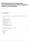FTCE Social Science 6-12 Practice Test 1 &vert; Newest Actual Exam Review Q&A with Definitive Answers &vert;A&plus; Score Solutions&period;