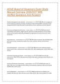 ACHE Board of Governors Exam Study Manual Overview 2026&sol;2027&colon; Verified Questions and Answers