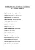 MEDITECH TEST ACTUAL EXAM PAPER 2026 QUESTIONS&NewLine;WITH ANSWERS GRADED A&plus;