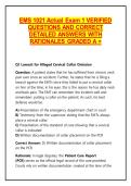 EMS 1021 Actual Exam 1 VERIFIED QUESTIONS AND CORRECT DETAILED ANSWERS WITH RATIONALES GRADED A &plus;