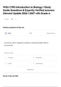 WGU C190 Introduction to Biology &vert; Study Guide Questions & Expertly Verified Answers &lpar;Newest Update 2026 &vert; 2027 with Grade A&period;