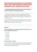 BONTRAGER RADIOGRAPHIC POSITIONING FINAL EXAM 2026 COMPLETE QUESTIONS & ANSWERS &vert; 100&percnt; VERIFIED SOLUTIONS