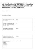 ALF Core Training&comma; ALF CORE EXAM &vert; Questions & Detailed Answers&vert; Updated Study Guide with 100&percnt; Correct Answers&comma; 2026 &vert; 2027&period;