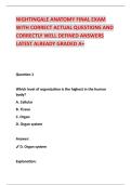 NIGHTINGALE ANATOMY FINAL EXAM &NewLine;WITH CORRECT ACTUAL QUESTIONS AND &NewLine;CORRECTLY WELL DEFINED ANSWERS &NewLine;LATEST ALREADY GRADED A&plus;