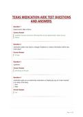 TEXAS MEDICATION AIDE TEST QUESTIONS AND ANSWERS &NewLine;
