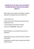 CALIFORNIA DEALER TEST NEWEST ACTUAL EXAM COMPLETE QUESTIONS AND CORRECT VERIFIED DETAILED ANSWERS &lpar;GRADED A&plus;&rpar;