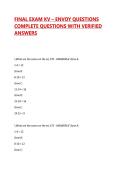 FINAL EXAM KV &ndash; ENVOY QUESTIONS COMPLETE QUESTIONS WITH VERIFIED ANSWERS