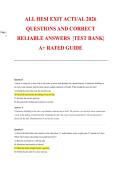 ALL HESI EXIT ACTUAL 2026 QUESTIONS AND CORRECT RELIABLE ANSWERS  &vert;TEST BANK&vert; A&plus; RATED GUIDE