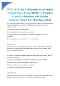 WGU D674 Task 1 Elementary Social Studies Methods Actual Exam 2026&sol;2027 &ndash; Complete Exam-Style Questions with Detailed Rationales &vert; Graded A&plus; &vert; Pass Guaranteed&NewLine;&NewLine;