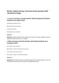 NR 328 &vert; Pediatric Nursing &vert; Final Exam Practice Questions 2026&NewLine;&vert;Chamberlain College