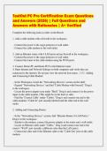TestOut PC Pro Certification Exam Questions&NewLine;and Answers &lpar;2026&rpar; &vert; Full Questions and&NewLine;Answers with Rationales &vert; A&plus; Verified