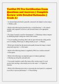 TestOut PC Pro Certification Exam&NewLine;Questions and Answers &vert; Complete&NewLine;Review with Detailed Rationales &vert;&NewLine;Grade A&plus;