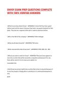 ENVOY EXAM PREP QUESTIONS COMPLETE WITH 100&percnt; VERIFIED ANSWERS