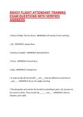 ENVOY FLIGHT ATTENDANT TRAINING EXAM QUESTIONS WITH VERIFIED ANSWERS