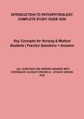 Introduction to Pathophysiology Complete Study Guide 2026 &vert; Key Concepts for Nursing & Medical Students &plus; Practice Questions & Answers