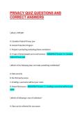 PRIVACY QUIZ QUESTIONS AND CORRECT ANSWERS