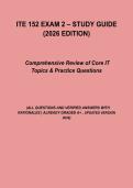 ITE 152 Exam 2 Study Guide &vert; IT Fundamentals Complete Review &plus; Practice Questions & Answers &lpar;2026&rpar;