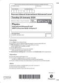 Pearson Edexcel International A Level  & A2 Physics All Unit  Question paper & mark scheme JAN 2026