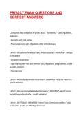 PRIVACY EXAM QUESTIONS AND CORRECT ANSWERS