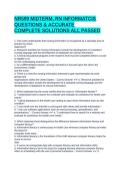 NR599 MIDTERM&comma; RN INFORMATCIS QUESTIONS & ACCURATE COMPLETE SOLUTIONS ALL PASSED