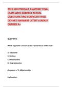 2026 NIGHTINGALE ANATOMY FINAL &NewLine;EXAM WITH CORRECT ACTUAL &NewLine;QUESTIONS AND CORRECTLY WELL &NewLine;DEFINED ANSWERS LATEST ALREADY &NewLine;GRADED A&plus; 