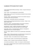 ALABAMA OTPS EXAM STUDY GUIDE