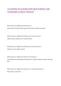 ANATOMY EXAM REVIEW QUESTIONS AND ANSWERS LATEST UPDATE