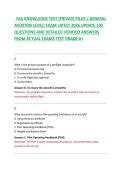 FAA KNOWLEDGE TEST &lpar;PRIVATE PILOT &sol; GENERAL &NewLine;AVIATION LEVEL&rpar; EXAM LATEST 2026 UPDATE 100 &NewLine;QUESTIONS AND DETAILED VERIFIED ANSWERS &NewLine;FROM ACTUAL EXAMS TEST GRADE A&plus; 